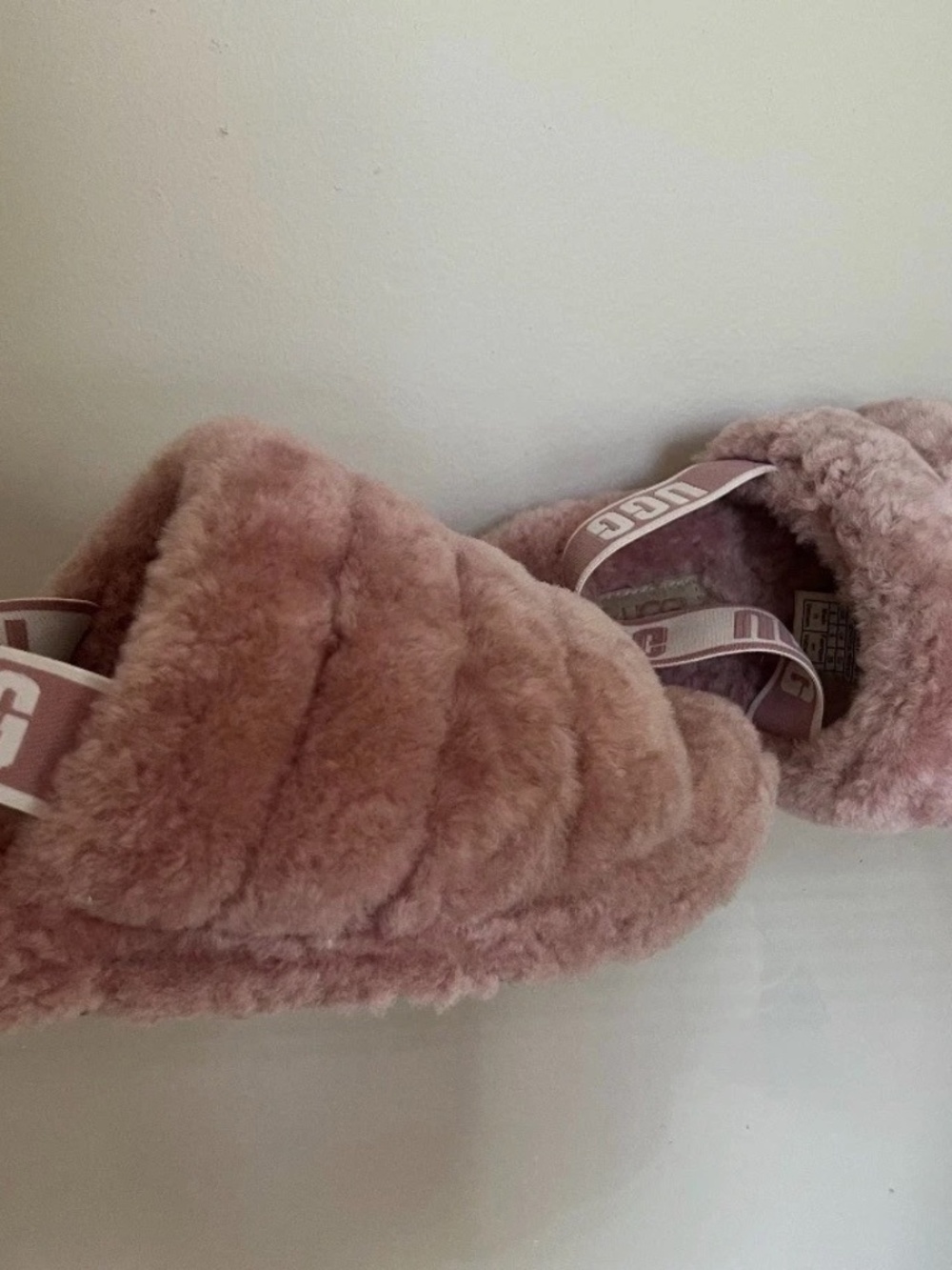 UGG FLUFF YEAH SLIDE PINK DAWN SLINGBACK SHOES SLIPPERS SIZE 8 WOMENS